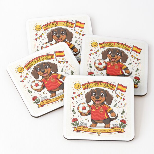 Item preview, VAMOS ESPAÑA! Football Dachshund - Spain Soccer Fan Perro Salchicha - La Roja designed and sold by Csaba1983.
