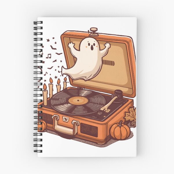 Item preview, Cute Ghost Record Player - Spooky Vinyl Halloween Aesthetic designed and sold by ColorClouds.