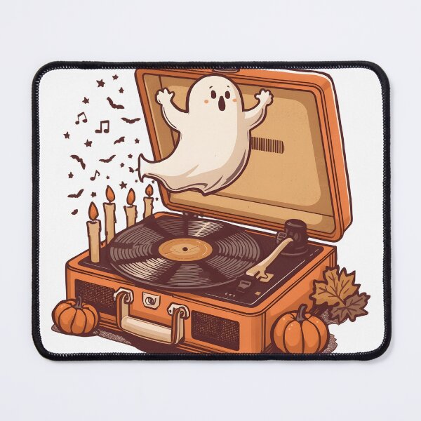 Item preview, Cute Ghost Record Player - Spooky Vinyl Halloween Aesthetic designed and sold by ColorClouds.