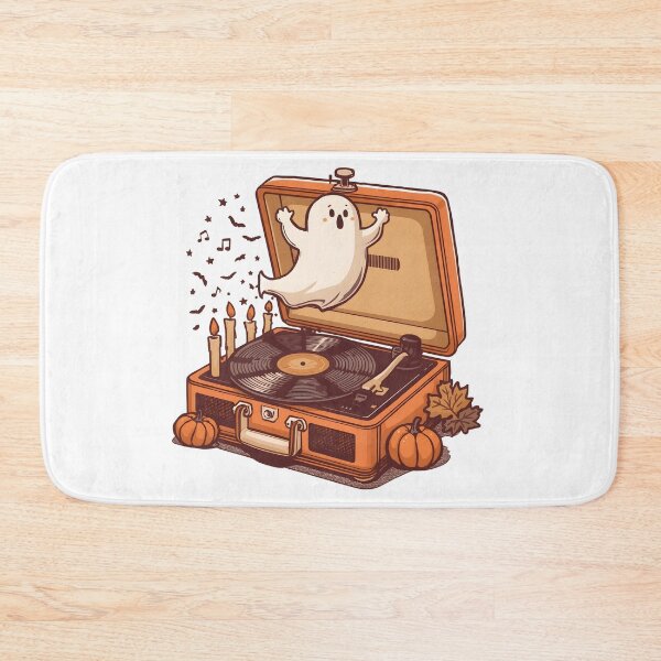 Item preview, Cute Ghost Record Player - Spooky Vinyl Halloween Aesthetic designed and sold by ColorClouds.