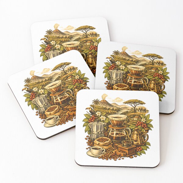 Item preview, Collage about the origins of coffee inspired by travel designed and sold by Daily Quirk.