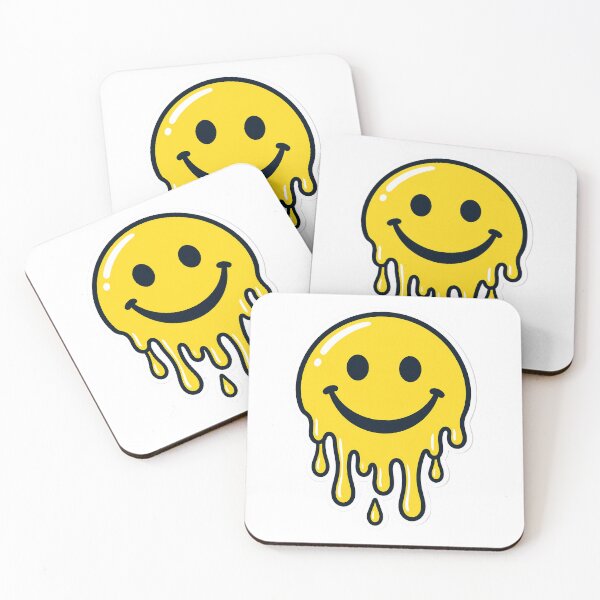 Item preview, Drippy Melting Smiley Face Sticker Design — Light Version designed and sold by TheOddPrints.