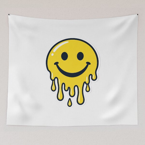 Item preview, Drippy Melting Smiley Face Sticker Design — Light Version designed and sold by TheOddPrints.