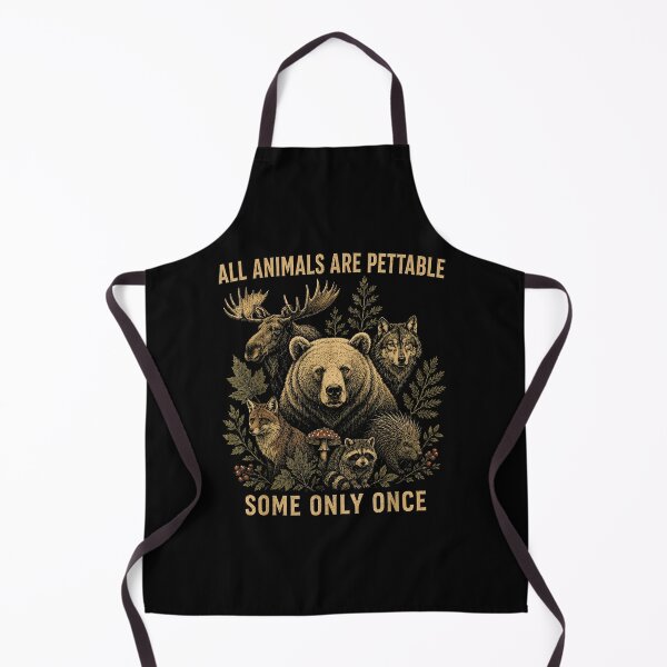 Item preview, All Animals Are Pettable Some Only Once Funny Vintage Wildlife Nature Art designed and sold by fungyar.