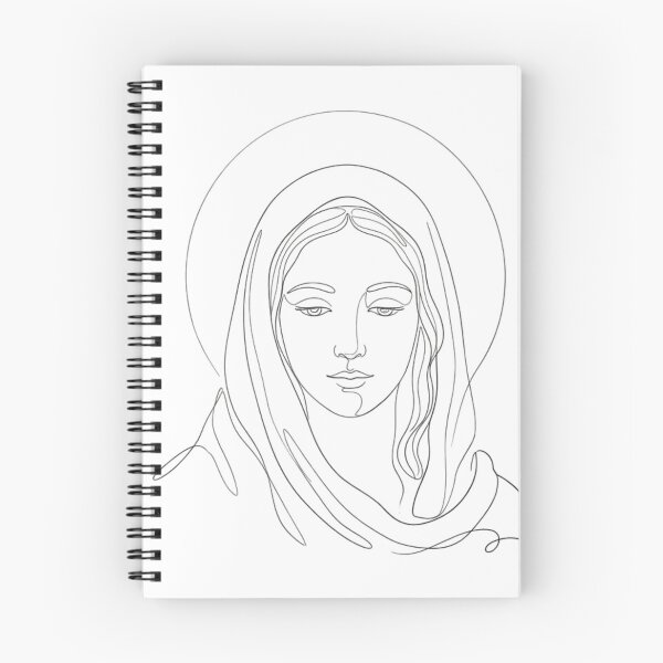 Item preview, Minimalist One-Line Drawing of the Virgin Mary's Face designed and sold by MantoSagrado.