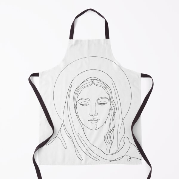 Item preview, Minimalist One-Line Drawing of the Virgin Mary's Face designed and sold by MantoSagrado.