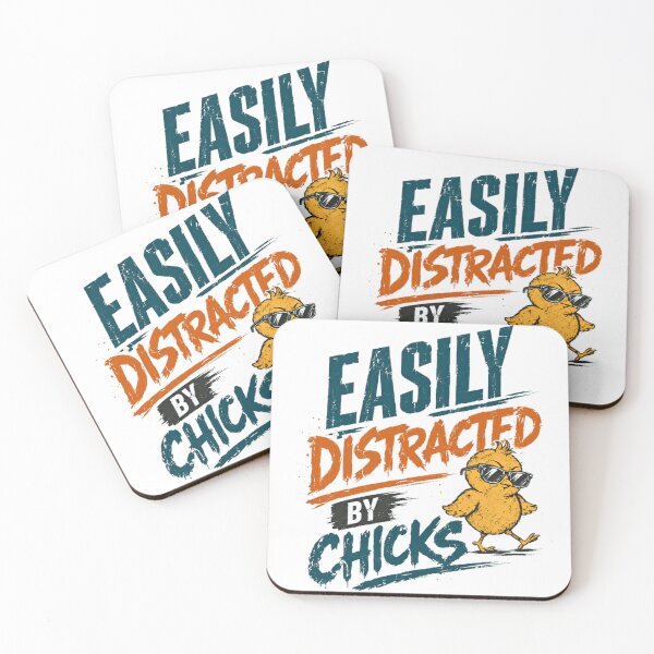 Item preview, Easily Distracted By Chicks Funny Humor Mens Witty Distraction designed and sold by RetroMini2026.