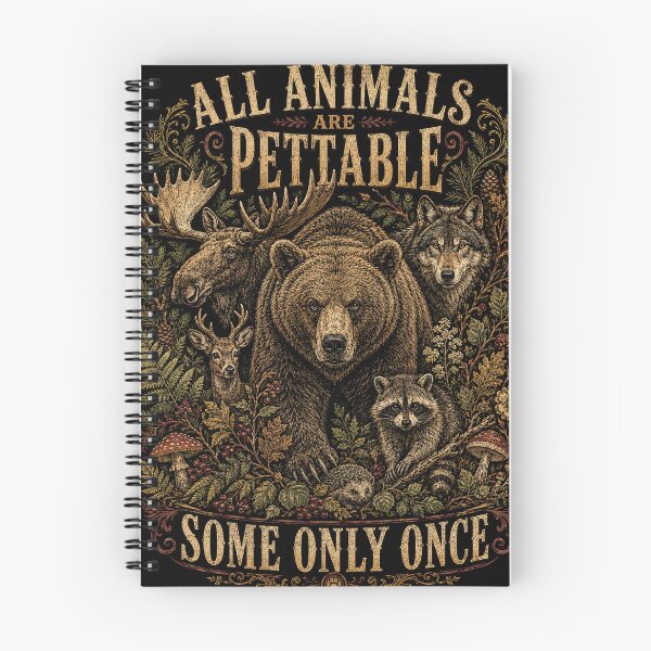 Item preview, All Animals Are Pettable Some Only Once Vintage Wildlife Humor designed and sold by will freed18.