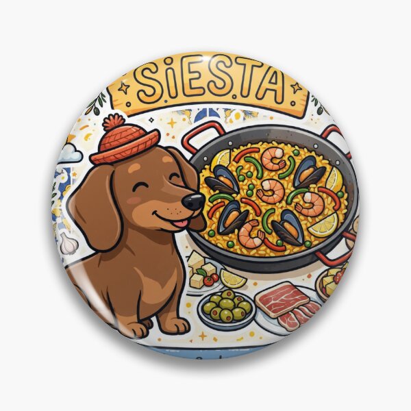 Item preview, Siesta Paella Dachshund - Tapas & Descanso - Spanish Food Lover Perro Salchicha designed and sold by Csaba1983.
