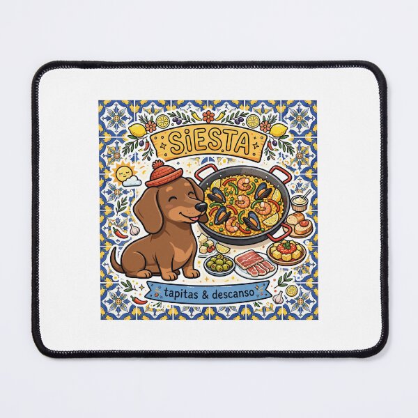 Item preview, Siesta Paella Dachshund - Tapas & Descanso - Spanish Food Lover Perro Salchicha designed and sold by Csaba1983.