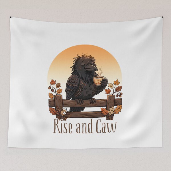 Item preview, Rise and Caw | Funny Crow Coffee Birdwatcher Gift | Birdwatching Pun designed and sold by Neurospicy Trolls.