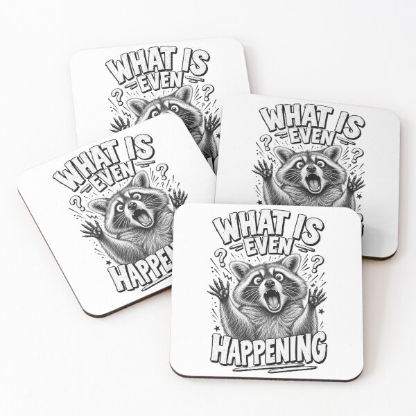 Item preview, What is Even Happening Confused Sarcastic Raccoon Funny designed and sold by will freed18.