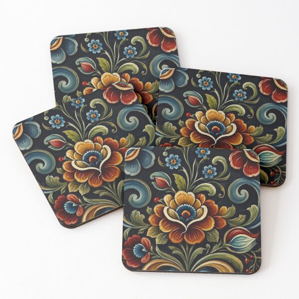 Item preview, Norwegian Rosemaling Oil On,Norwegian Blue Telemark Rosemaling  designed and sold by Owneysweet.