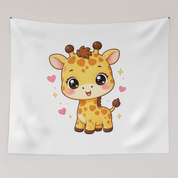 Item preview, Kawaii baby giraffe sticker designed and sold by Vegasstickers.