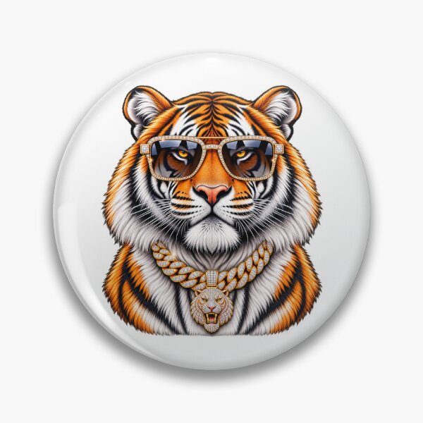 Item preview, Luxury Tiger with Diamond Sunglasses and Gold Chain designed and sold by will freed18.