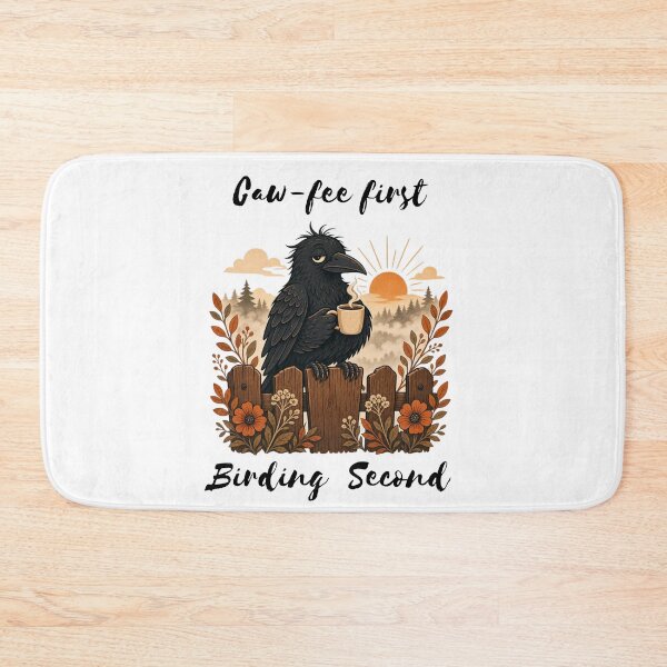 Item preview, Caw-fee First Birding Second | Funny Crow Birdwatcher Gift | Birdwatching Pun Coffee and Birds Fans designed and sold by Neurospicy Trolls.