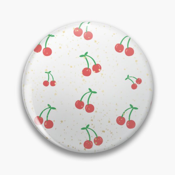 Item preview, Red Cherry Pattern White and Gold Aesthetic designed and sold by stickersbygwgw.
