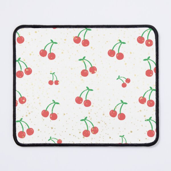 Item preview, Red Cherry Pattern White and Gold Aesthetic designed and sold by stickersbygwgw.