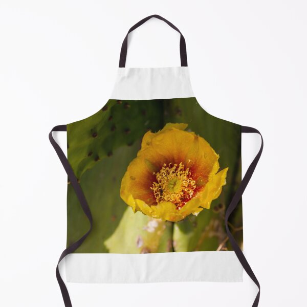 Item preview, Close-Up Yellow Prickly Pear Cactus Flower Blooming on Green Desert Pad in Sunlight designed and sold by Nmallia.