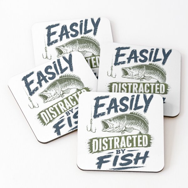 Item preview, Easily Distracted By Fish Angler Fishing Hobby designed and sold by RetroMini2026.
