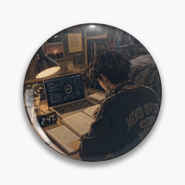 Item preview, 2:47 AM Still Studying - Late Night Grind Anime Lofi Aesthetic Poster designed and sold by wilnickvisuals.