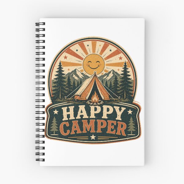 Item preview, Happy Camper Vintage Camping Mountain Adventure Nature Design designed and sold by RobertArt08.