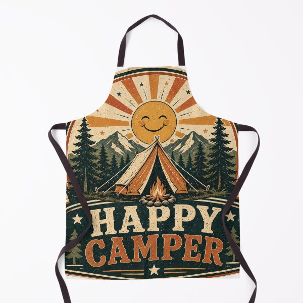 Item preview, Happy Camper Vintage Camping Mountain Adventure Nature Design designed and sold by RobertArt08.