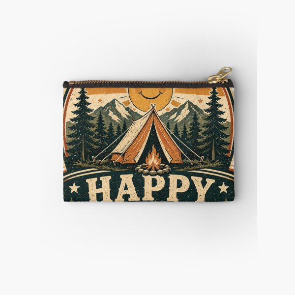 Item preview, Happy Camper Vintage Camping Mountain Adventure Nature Design designed and sold by RobertArt08.
