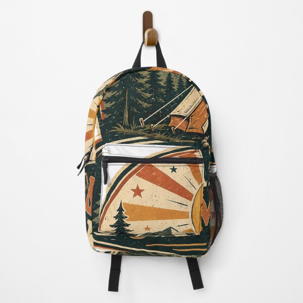 Item preview, Happy Camper Vintage Camping Mountain Adventure Nature Design designed and sold by RobertArt08.
