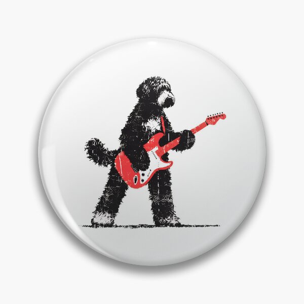 Item preview, Funny Bernedoodle Playing Guitar Design for Dog Lovers designed and sold by Catsi-Nook-Art.