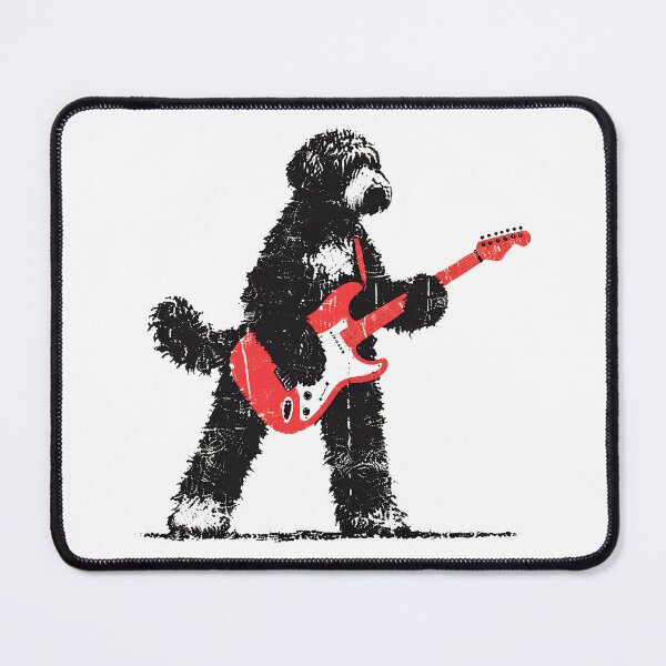 Item preview, Funny Bernedoodle Playing Guitar Design for Dog Lovers designed and sold by Catsi-Nook-Art.
