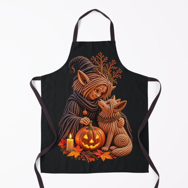Item preview, Halloween Elf and Wolf Pup with Jack-o'-Lantern designed and sold by JUTElCONIC.