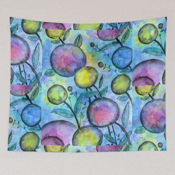 Item preview, Chromatic Orchard | Colourful Botanical Watercolour designed and sold by ArithraStudio.