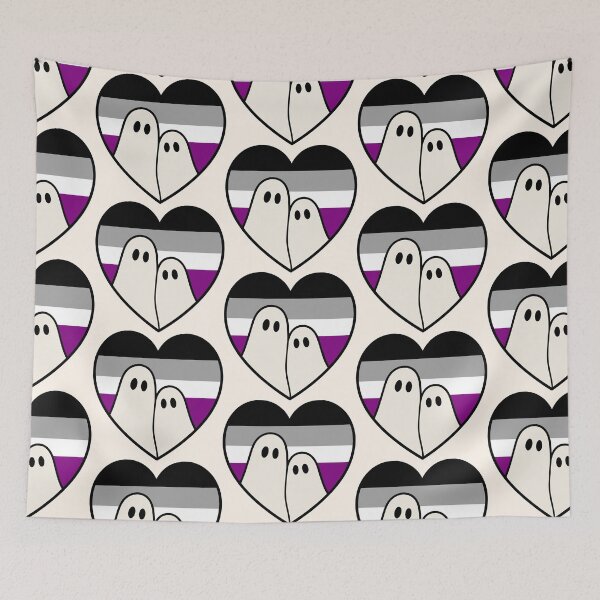 Item preview, Asexual Ghost – Halloween LGBTQ Pride Heart designed and sold by Cannaxes Studio.