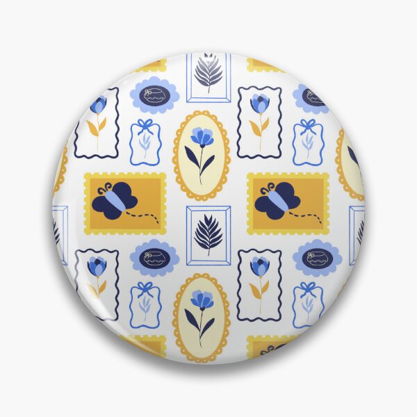 Item preview, Coquette Botanical Garden — Blue, Gold & Yellow Floral Seamless Pattern designed and sold by Olive Lane Creative.