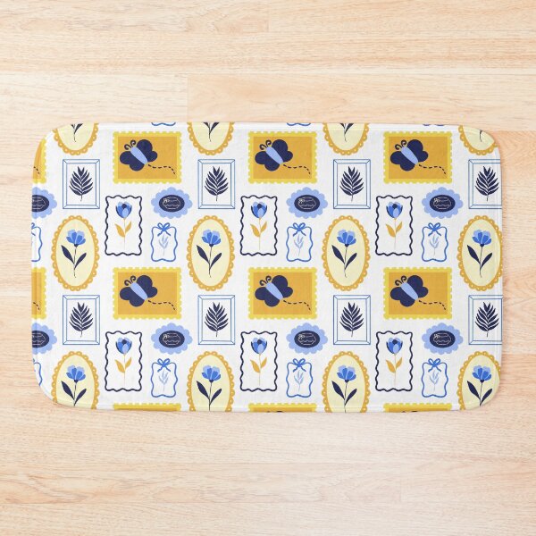 Item preview, Coquette Botanical Garden — Blue, Gold & Yellow Floral Seamless Pattern designed and sold by Olive Lane Creative.