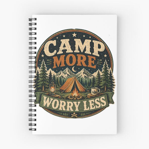 Item preview, Camp More Worry Less Vintage Camping Mountain Adventure Design designed and sold by RobertArt08.