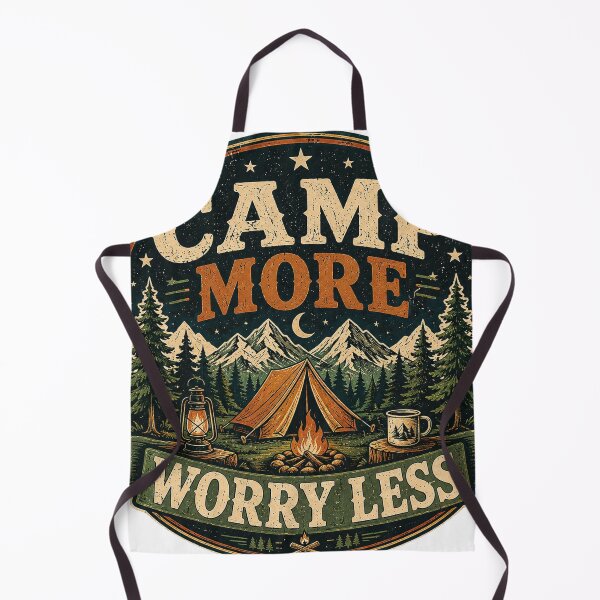 Item preview, Camp More Worry Less Vintage Camping Mountain Adventure Design designed and sold by RobertArt08.