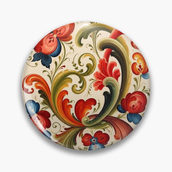 Item preview, Norwegian Blue Telemark Rosemaling ,Rosemaling Blue and Red  designed and sold by Owneysweet.
