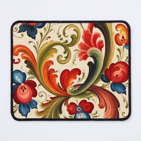 Item preview, Norwegian Blue Telemark Rosemaling ,Rosemaling Blue and Red designed and sold by Owneysweet.