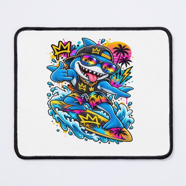 Item preview, Surfing Shark Graffiti Tropical Street Art designed and sold by JMDG Studio.