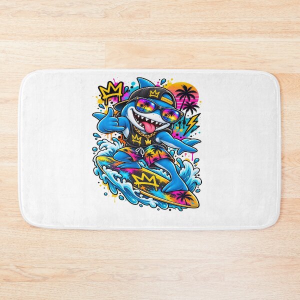 Item preview, Surfing Shark Graffiti Tropical Street Art designed and sold by JMDG Studio.