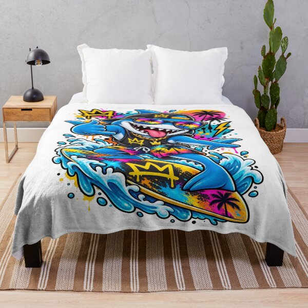 Item preview, Surfing Shark Graffiti Tropical Street Art designed and sold by JMDG Studio.