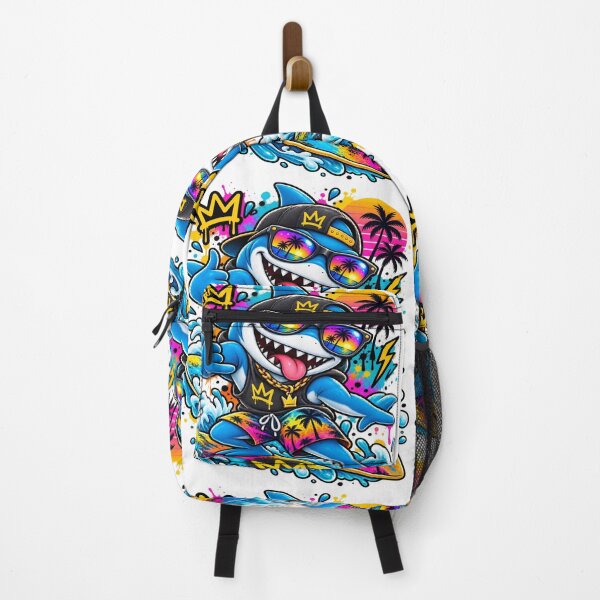 Item preview, Surfing Shark Graffiti Tropical Street Art designed and sold by JMDG Studio.
