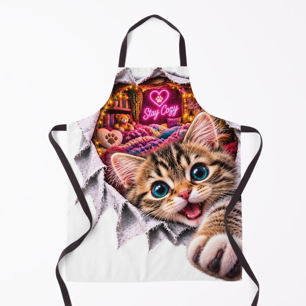 Item preview, 3D Cozy Kitten Bursting Through Portal designed and sold by AI-Only Creations.