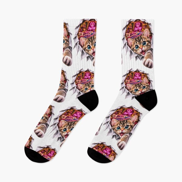 Item preview, 3D Cozy Kitten Bursting Through Portal designed and sold by AI-Only Creations.