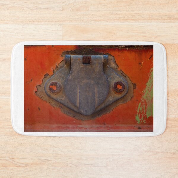 Item preview, Rusty Metal Latch On Orange Painted Trailer Door With Peeling Paint And Weathered Texture designed and sold by Nmallia.