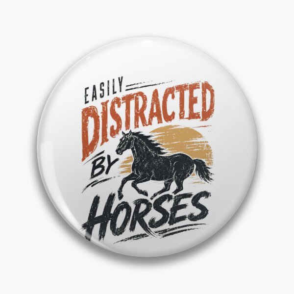 Item preview, Easily Distracted By Horses Equestrian Horse Lover Rider designed and sold by RetroMini2026.
