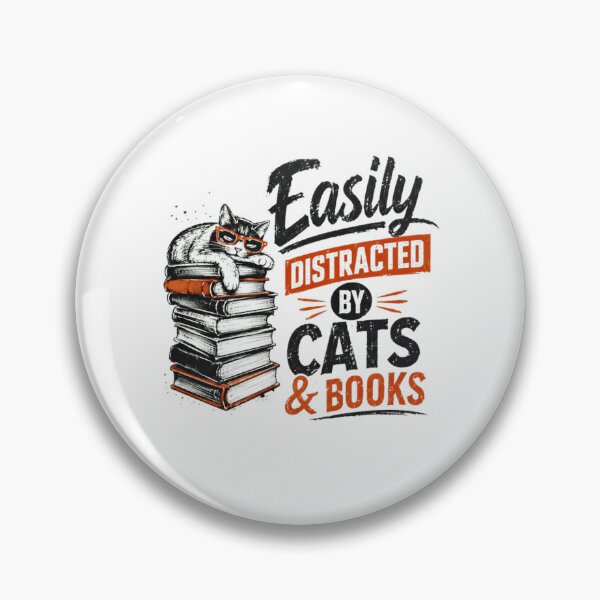 Item preview, Easily Distracted By Cats & Books Cat Lover Bookworm Reader Feline Literature designed and sold by RetroMini2026.