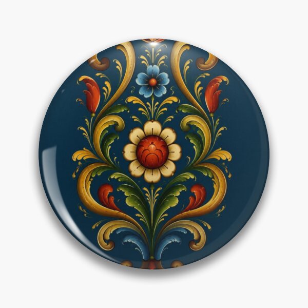 Item preview, Norwegian Blue Telemark Rosemaling ,Rosemaling Blue and Red  designed and sold by Owneysweet.
